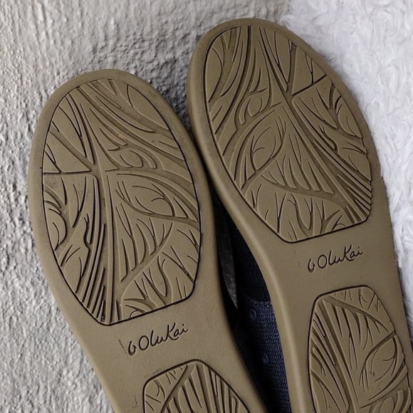 Olukai DeDe Trench Blue Fabric Mesh Waialluna Lace Round Toe Slip On Casual Shoe - Picture 8 of 16